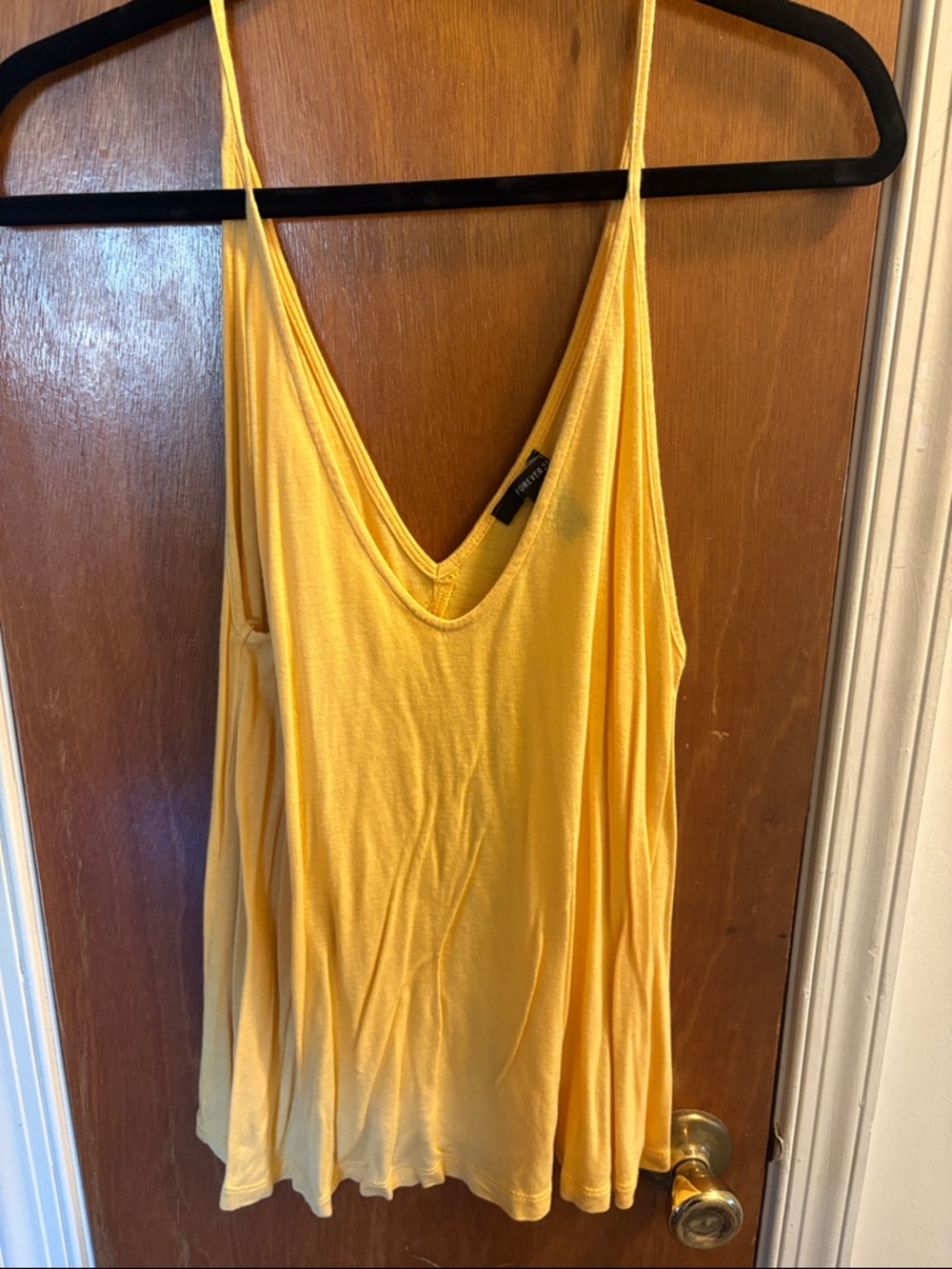 Forever 21Lightweight Yellow V-Neck Spaghetti Strap Tank Top
